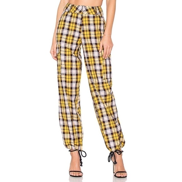 I.AM.GIA Pants - I.AM.GIA Keidis Plaid Cargo Pant Yellow Red Black size XS y2k clueless